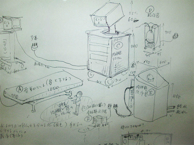 クリニック設計時の自筆スケッチ